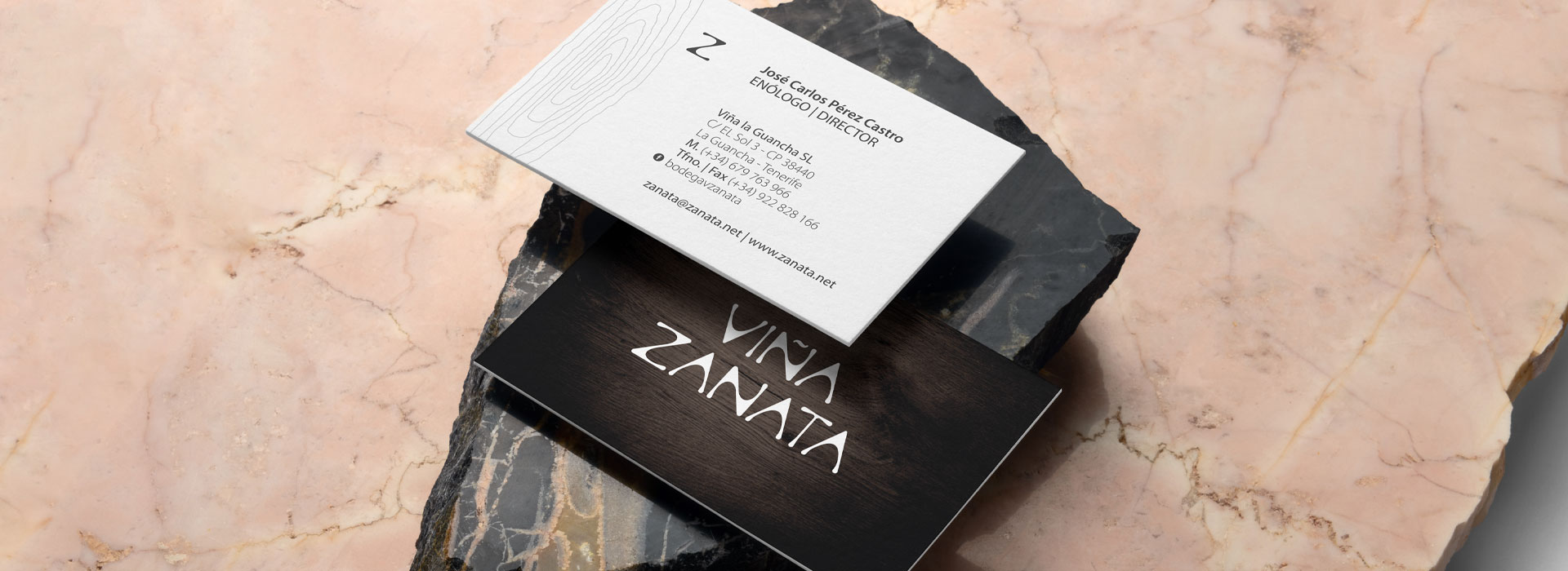 Tarjetas visita Viña Zanata