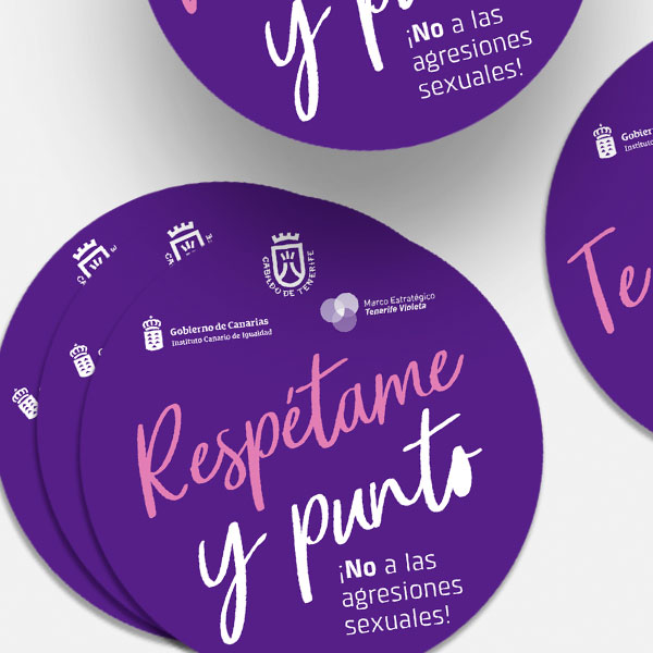 Pegatinas creatividad campaña Puntos Violetas