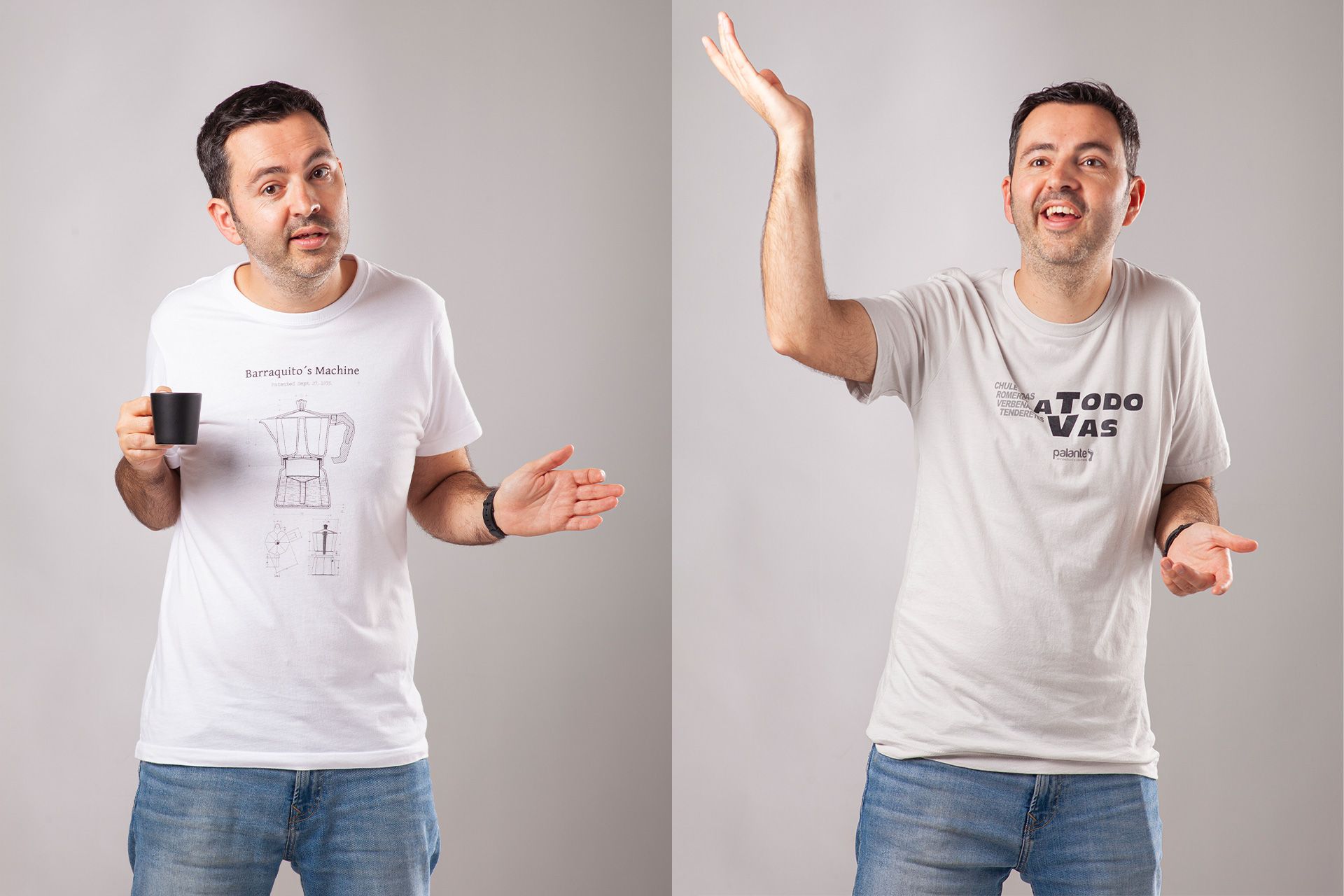 Palante Darío López, fotos para venta de camisetas