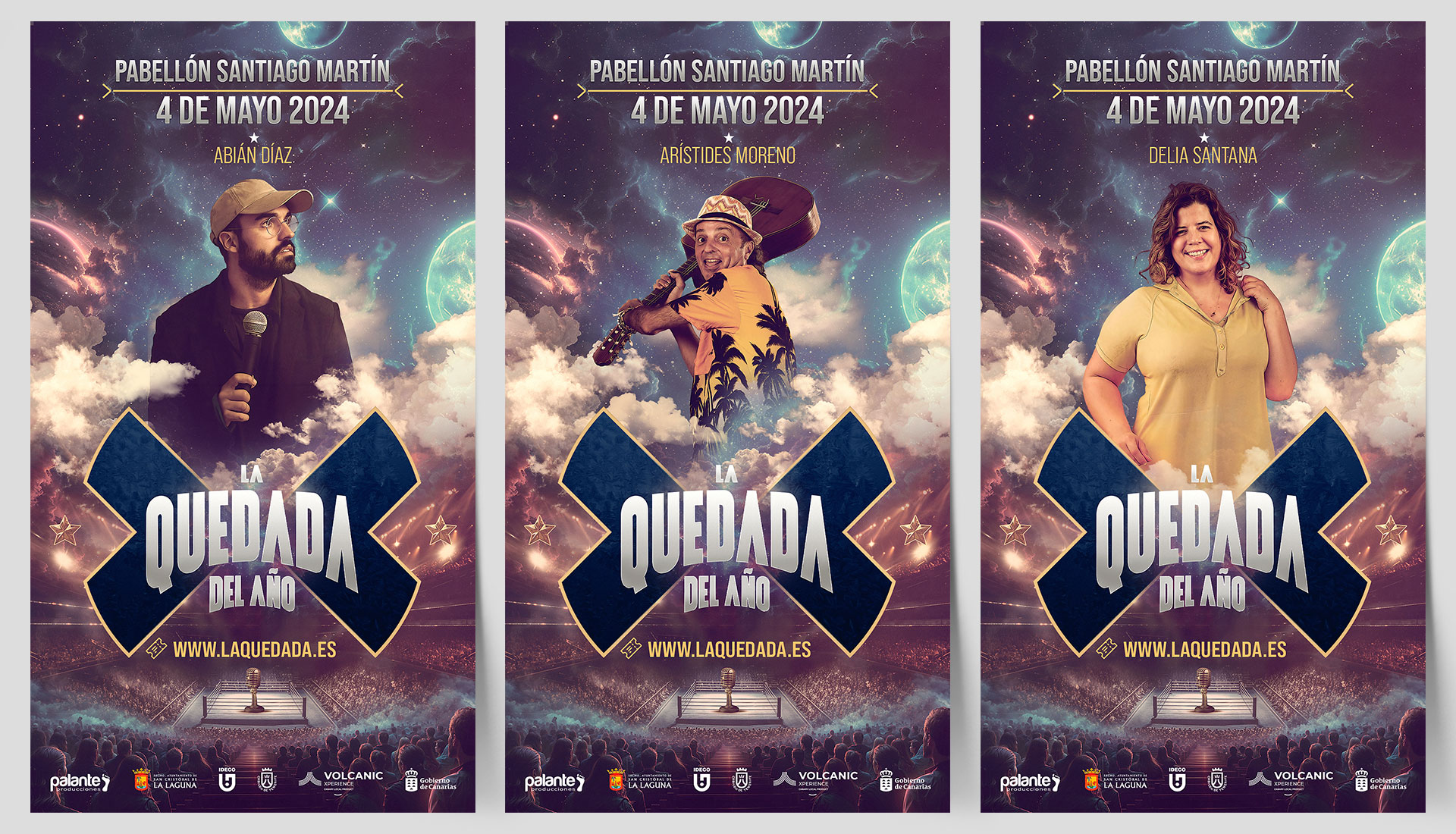 Abián Díaz, Arístides Moreno y Delia Santana