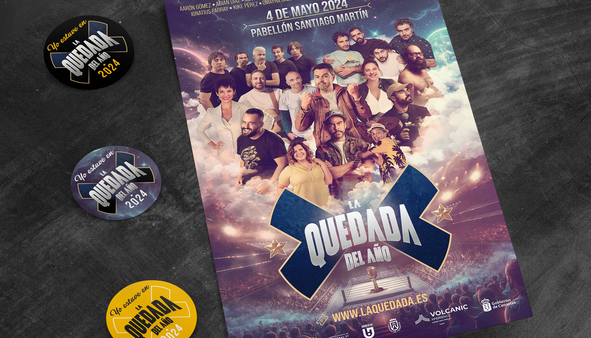 Cartel y pegatinas La Quedada Estadio Santiago Martín