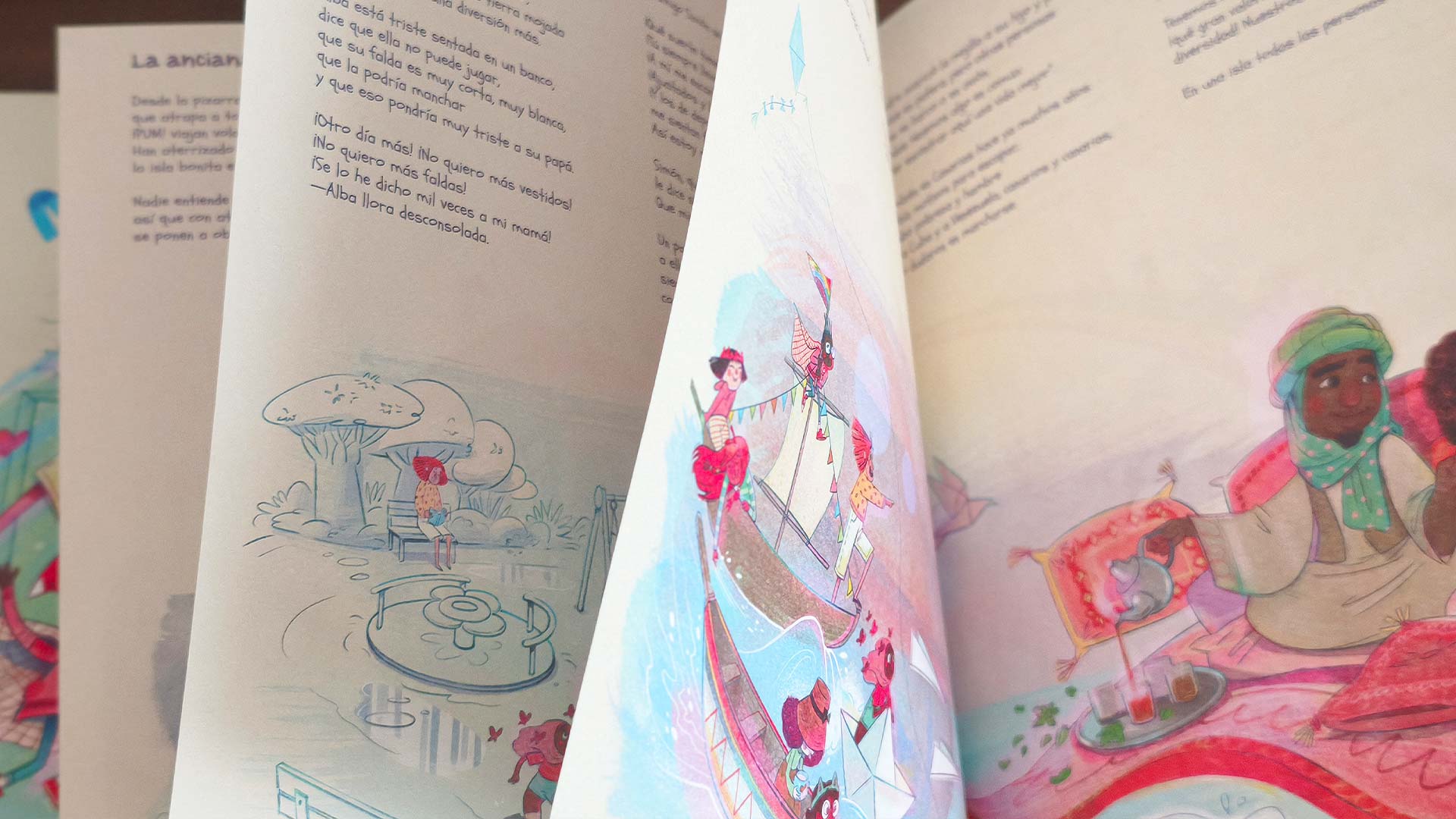 Páginas de un cuento sobre diversidad