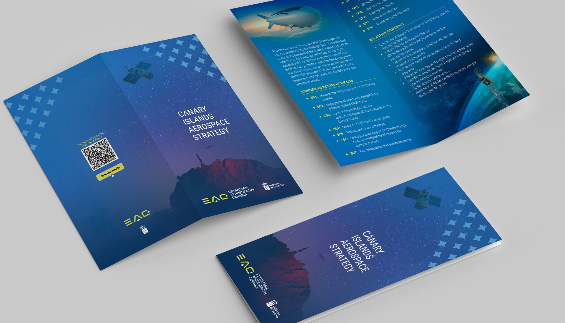 Flyer díptico de la Estrategia Aeroespacial Canaria